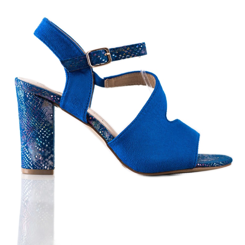 S. BARSKI Sandals With Decorative Heel S.BARSKI blue