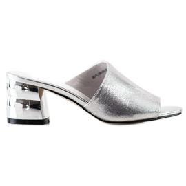Goodin Slippers With Decorative Heel silver
