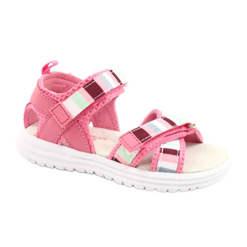 American Club Girls' Sandals Leather Velcro insert Arman Club Pink RL44/21