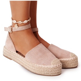 MSMG Espadrilles On The Straw Platform Beige Bali