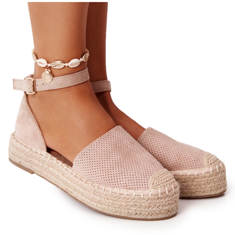 MSMG Espadrilles On The Straw Platform Beige Bali