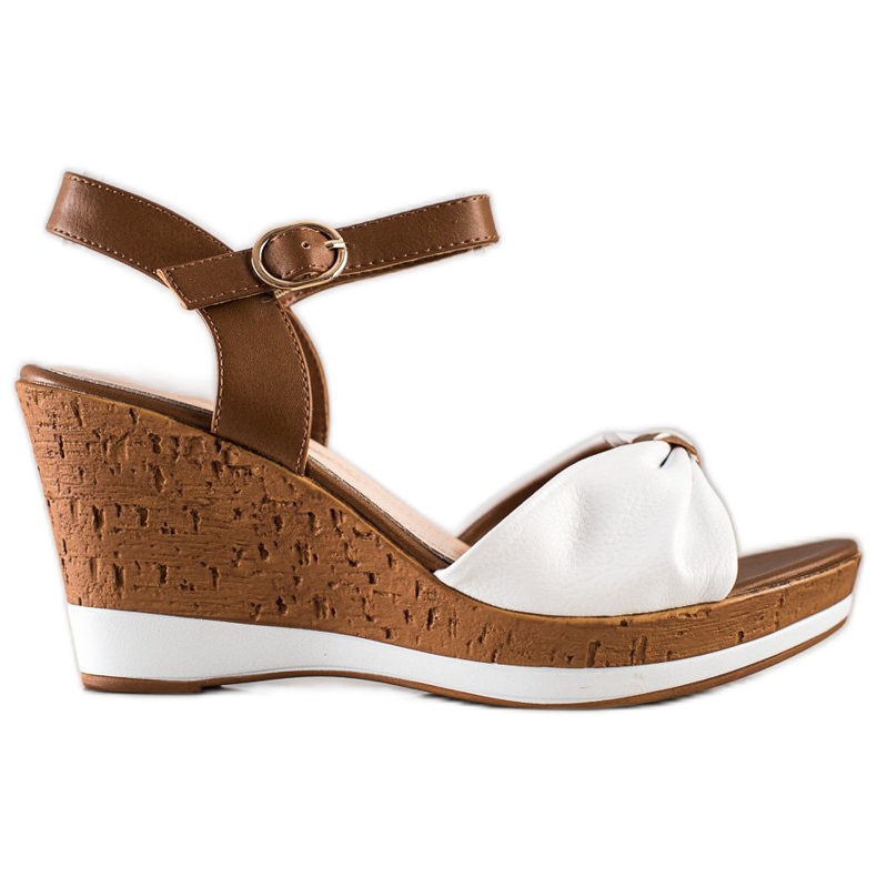 Fashionable Sandals On Wedge Sergio Leone white brown Fashionable Sandals On Wedge Sergio Leone white brown