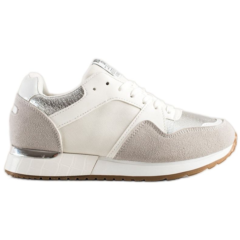 SHELOVET Stylish WHITE AND GRAY Sneakers grey