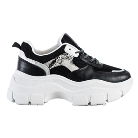SHELOVET Stylish Sneakers With Glitter black SHELOVET Stylish Sneakers With Glitter black