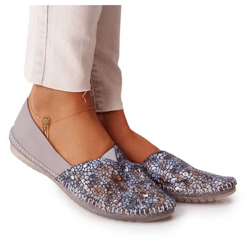 Women's Leather Ballerinas Maciejka 01930-86 Ashen multicolored