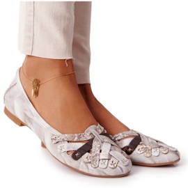 Women's Leather Ballerinas Maciejka 01358-44 Dirty Beige Women's Leather Ballerinas Maciejka 01358-44 Dirty Beige