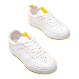 White and yellow sports sneakers from Maggie