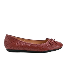 Kaiden red braided ballerinas