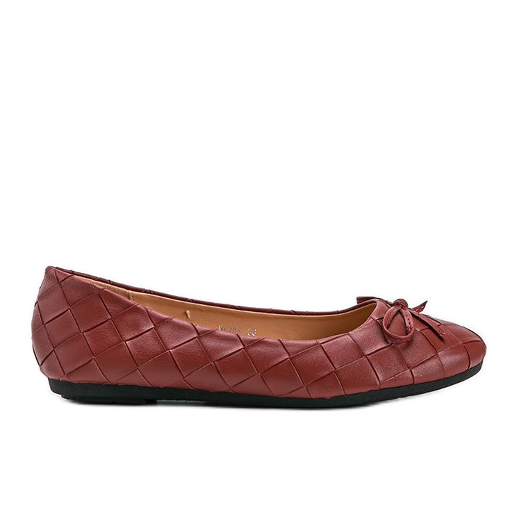 Kaiden red braided ballerinas