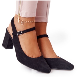 Suede Pumps On A Bar Sergio Leone PB446 Black Suede Pumps On A Bar Sergio Leone PB446 Black
