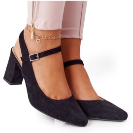 Suede Pumps On A Bar Sergio Leone PB446 Black