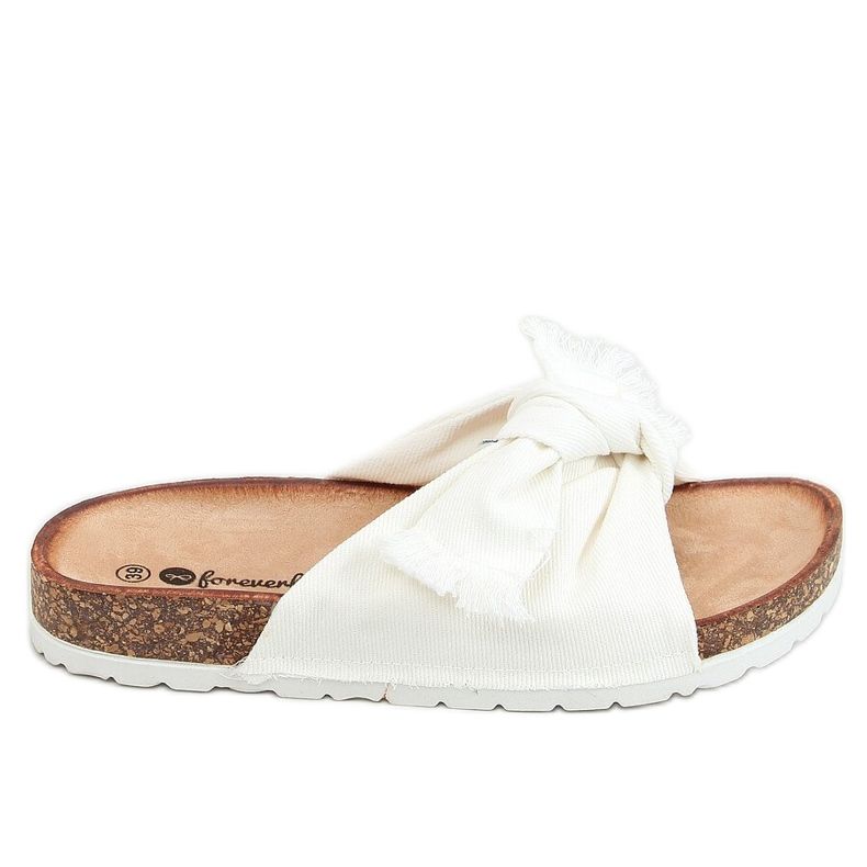 White WS11 White cotton slippers