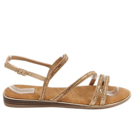 Sandals with golden cubic zirconias SM0023 Gold Sandals with golden cubic zirconias SM0023 Gold