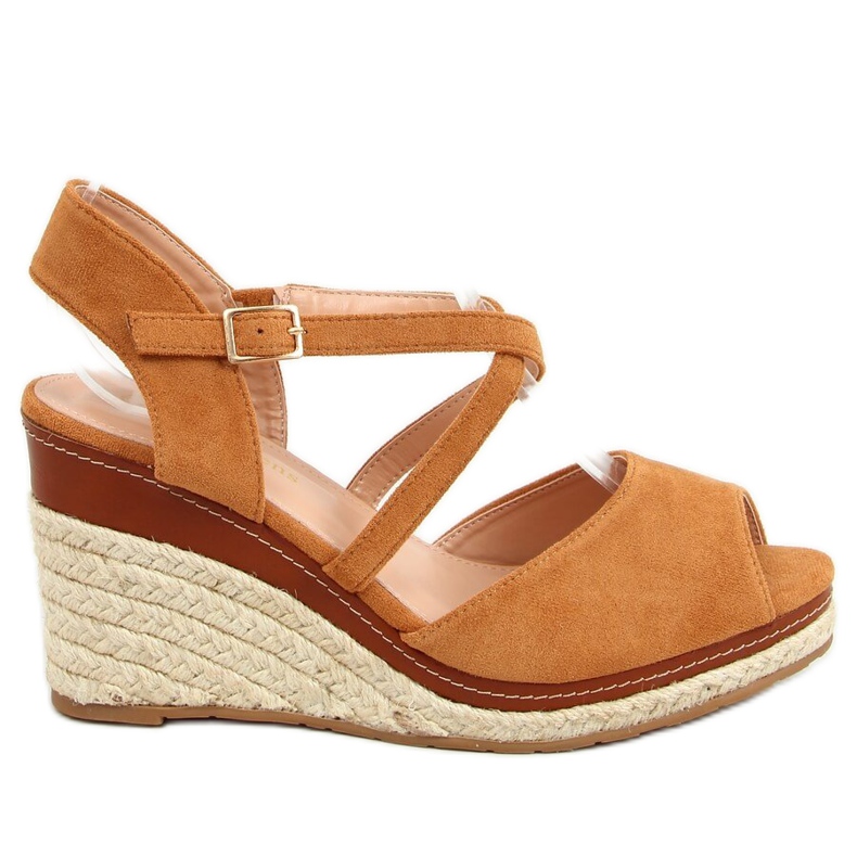 Open toe camel FG19 Camel espadrilles brown