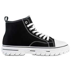 SHELOVET Black High Sneakers
