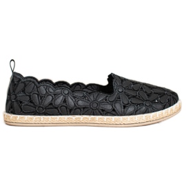 SHELOVET Espadrilles With A Floral Pattern black