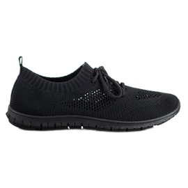 SHELOVET Black openwork sneakers