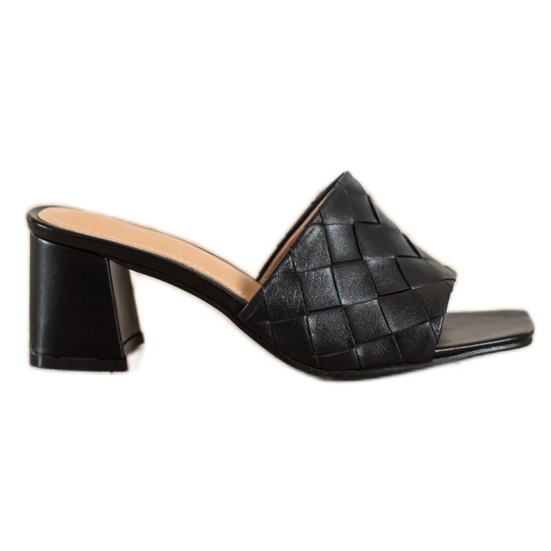 SHELOVET Black Quilted Women's Slippers