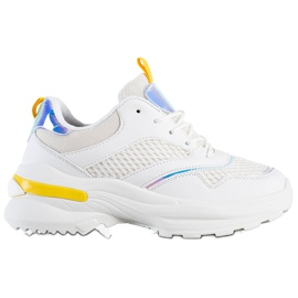 SHELOVET Sneakers On The Platform With Mesh white