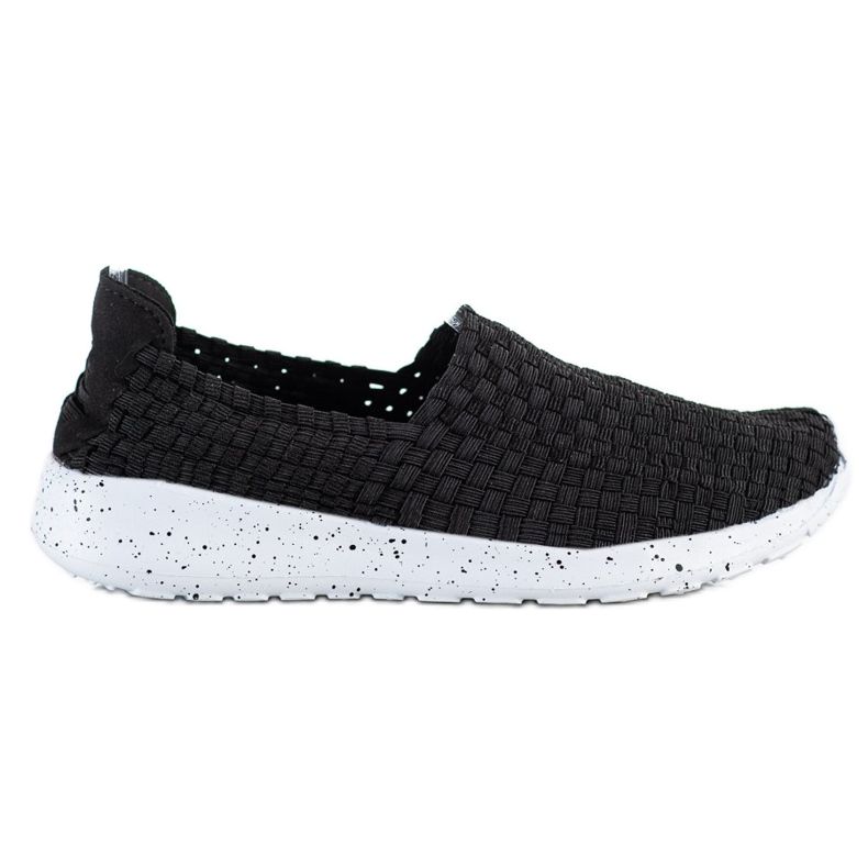 Sabatina Black Braided Slipons