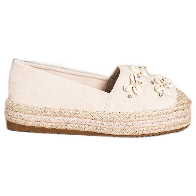 Seastar Espadrilles With Shells beige