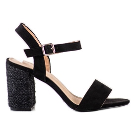 Sandals With A Braided Heel VINCEZA black Sandals With A Braided Heel VINCEZA black