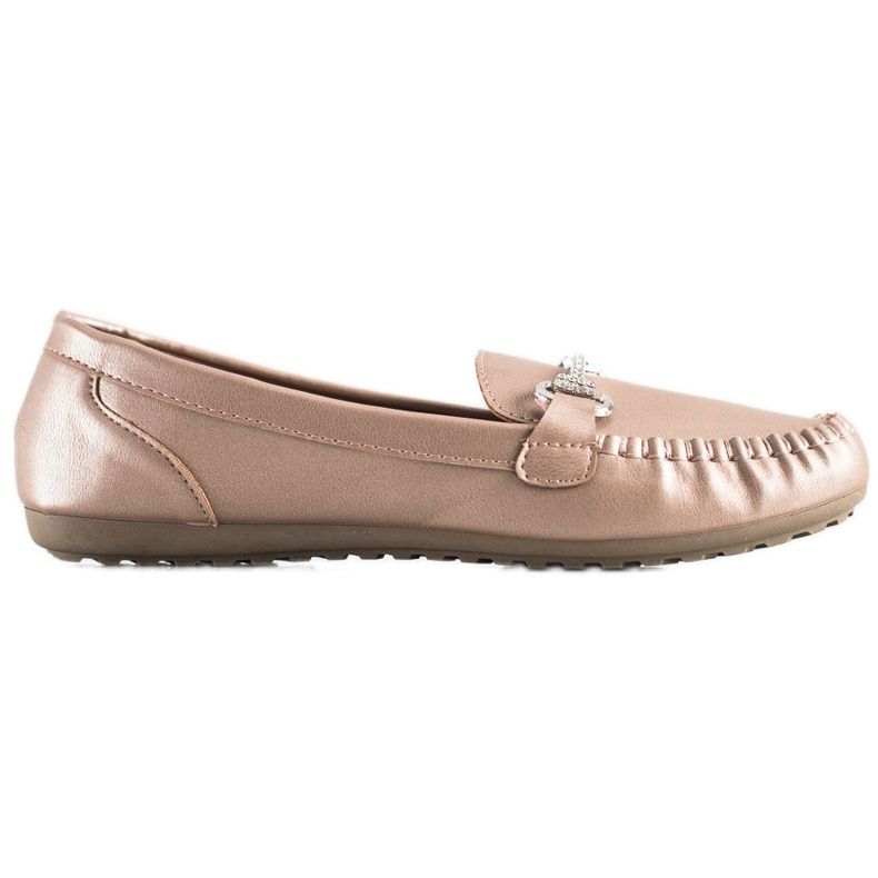 Queentina Elegant Loafers With Cubic Zirconia beige