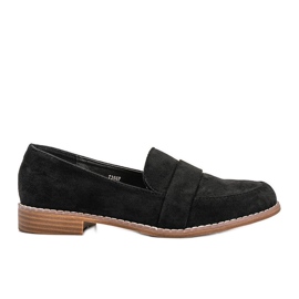 Black Brasilia flat heel loafers