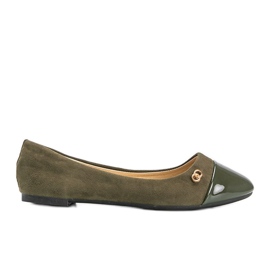 Green ballerinas with patent Serena toe Green ballerinas with patent Serena toe