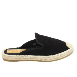 Black women's espadrilles black 4821 Black