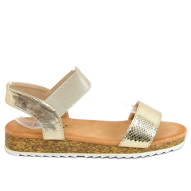 Gold women's sandals 38853 Gold golden