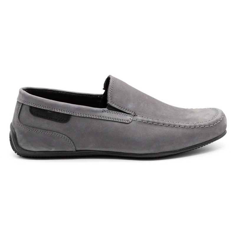 Polbut Men's leather loafers 2105 gray grey