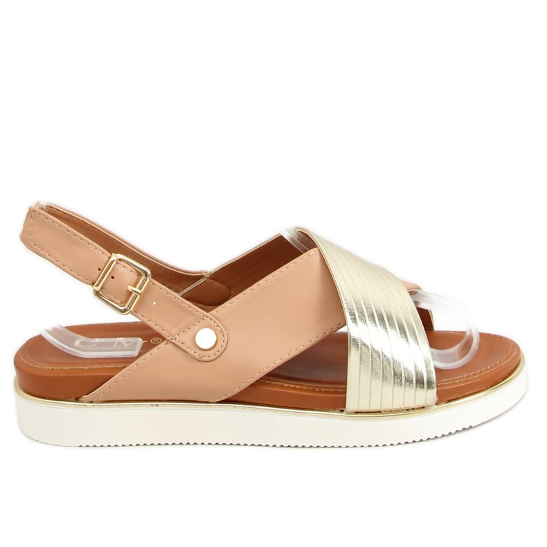 Women's beige sandals MJF745-9 Beige golden