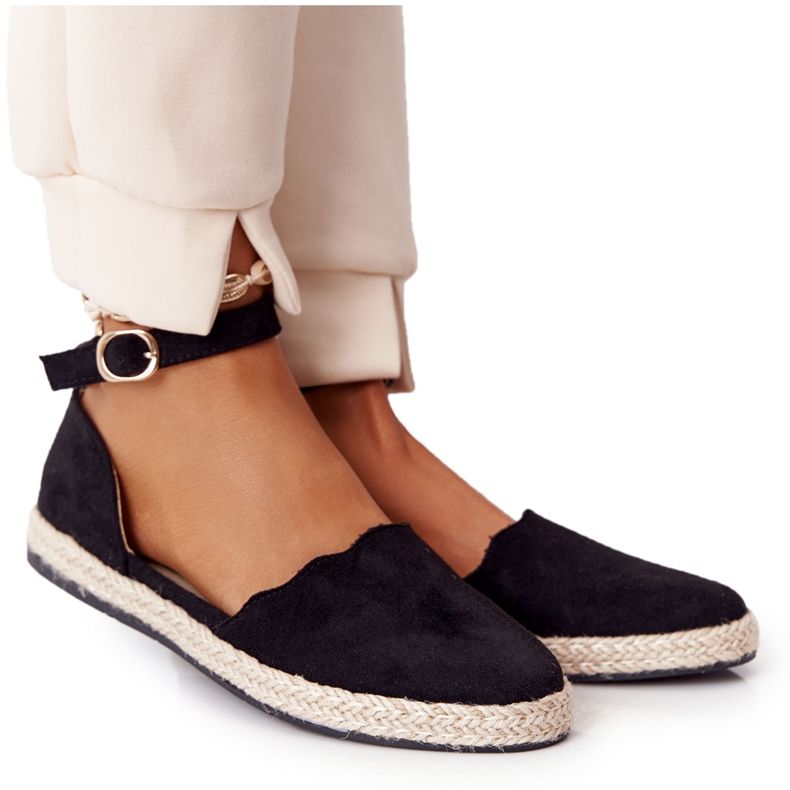 S.Barski Suede Espadrilles On The Straw Sole S. Bararski Black