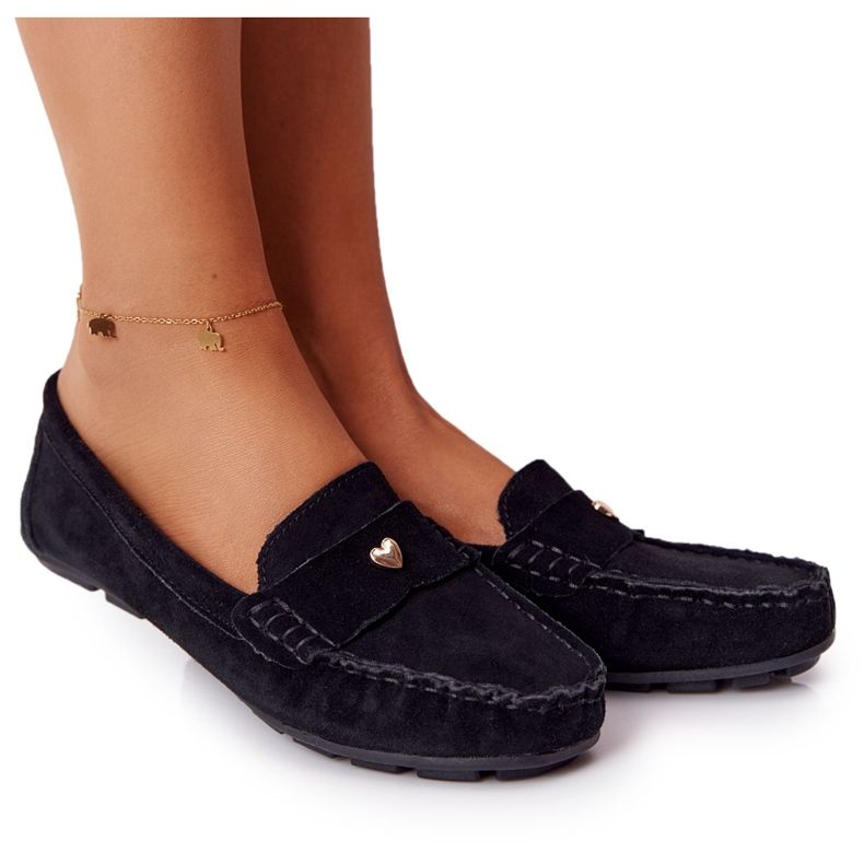 S.Barski Women's suede loafers from S. Bararski Black