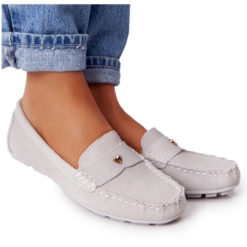 S.Barski Women's Suede Loafers S. Barski Gray grey