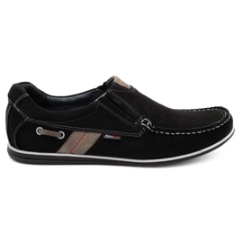 Kampol Men's openwork loafers for summer 53/3 / P black beige Kampol Men's openwork loafers for summer 53/3 / P black beige