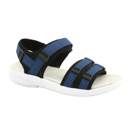 American Club Women's sports sandals Sports leather insert RL45/21 black and navy blue