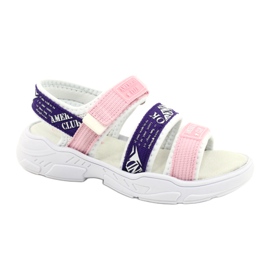 American Club Sports Sandals Leather Insole RL29/21 Pink and purple