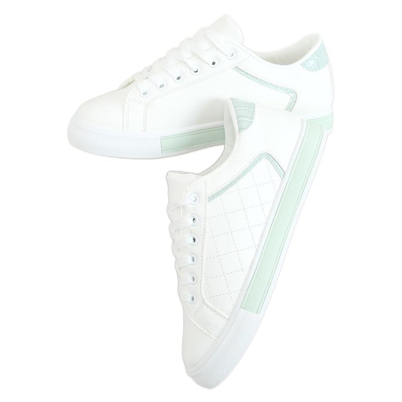 Women's white and blue sneakers A88-86 Blue