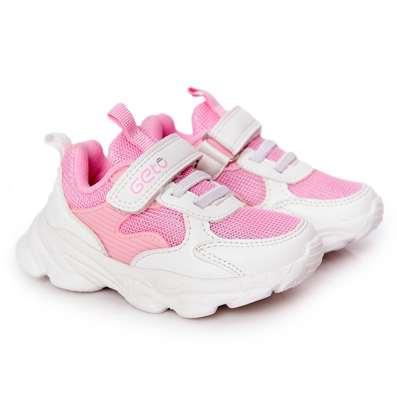 Children's Sport Shoes Sneakers White and Pink Sugar
