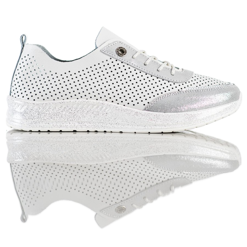 Goodin White and silver leather sneakers Goodin White and silver leather sneakers
