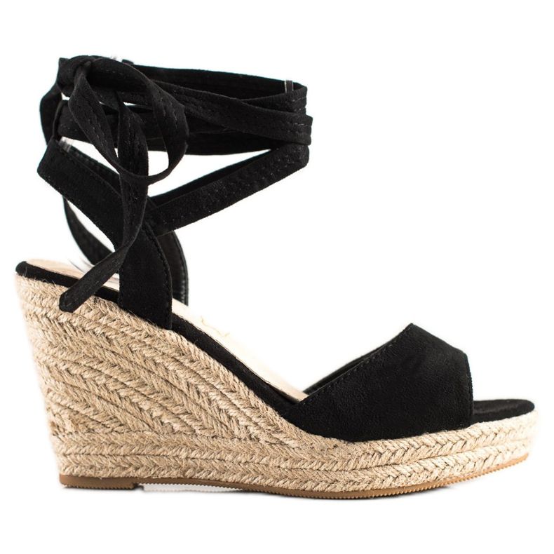 Sabatina Tied Sandals On Wedge black