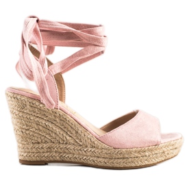 Sabatina Tied Sandals On Wedge pink