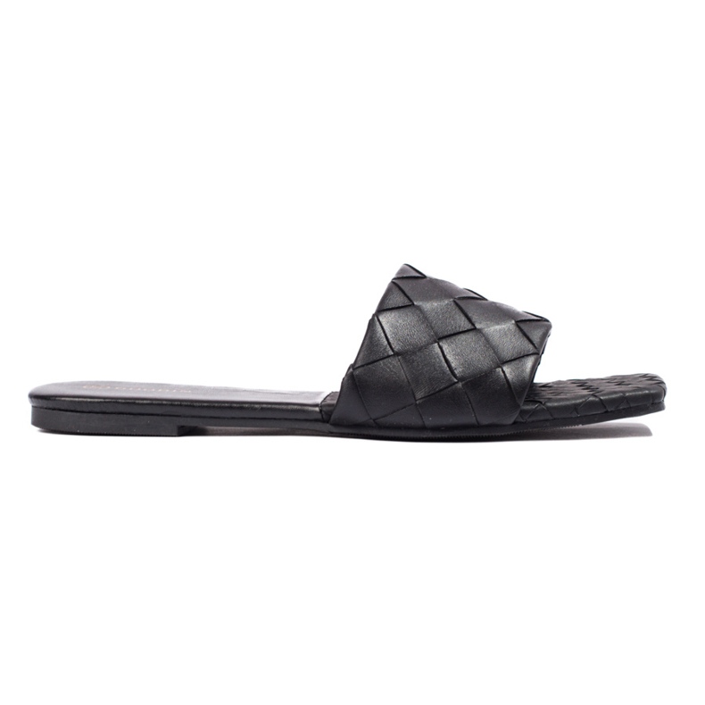 Goodin Black Eco Leather Slippers