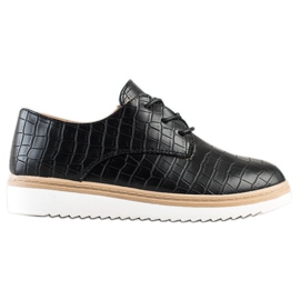 SHELOVET Black Snake Print shoes