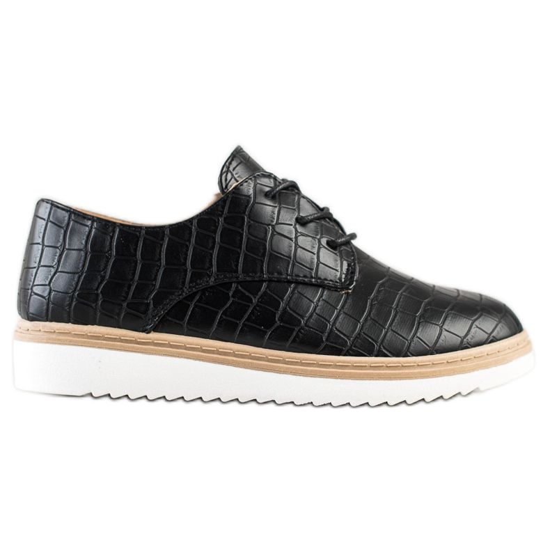 SHELOVET Black Snake Print shoes