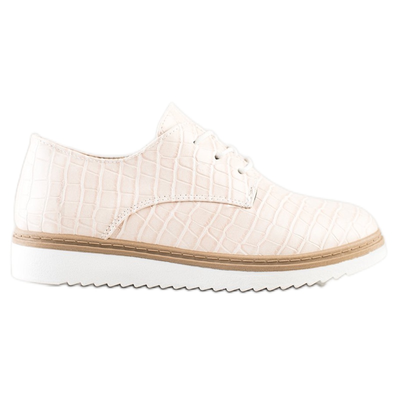 SHELOVET Beige Snake Print shoes