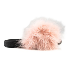 SHELOVET Stylish Slippers With Fur pink