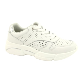 White Women's Leather Sports Shoes FILIPPO DP2156/21 WH